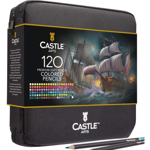 Castle Art Supplies – Ensemble de crayons de couleur 120 pour tous les artistes Smooth qua...