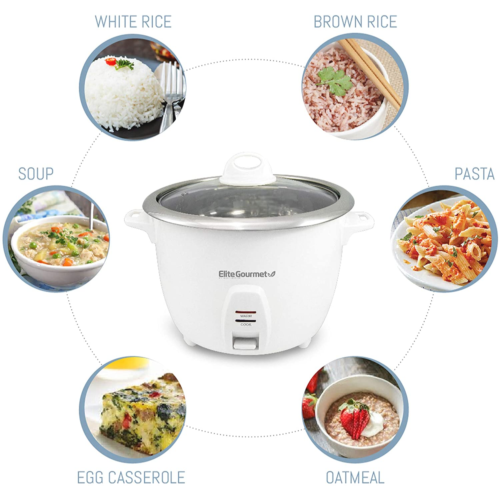 Electric Rice Cooker with Stainless Steel Inner Pot Makes Soups Stews Grains...