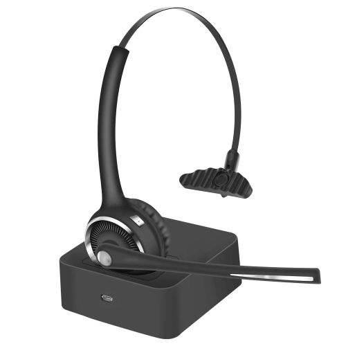 écouteurs Mains Libres sans Fil pour téléphones cellulaires/Skype/Centre d'appel/Bureau Casque sans Fil avec Microphone Casque Bluetooth antibruit avec Base de Charge 
