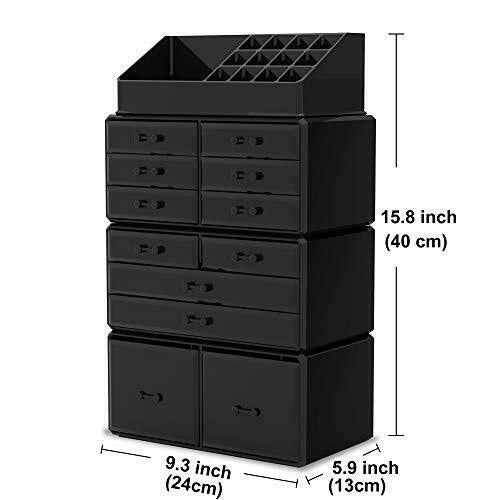 Readaeer Makeup Cosmetic Organizer Storage Drawers Display Boxes Case with 12...