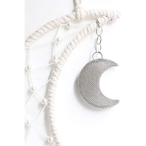 Macrame Woven Wall Hanging Moon Dream Catcher Boho Chic Bohemian Home Decor