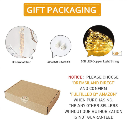 Macrame Woven Wall Hanging Moon Dream Catcher Boho Chic Bohemian Home Decor