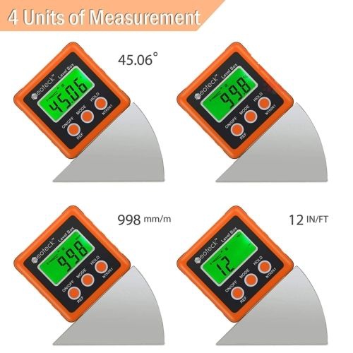 Digital Angle Finder LCD Digital Angle Gauge Waterproof Protractor Inclinomet...