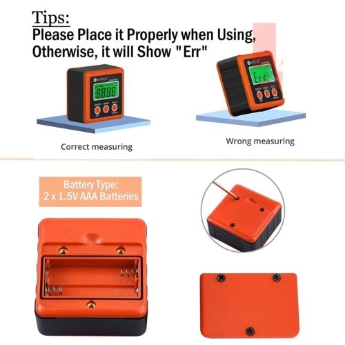 Digital Angle Finder LCD Digital Angle Gauge Waterproof Protractor Inclinomet...