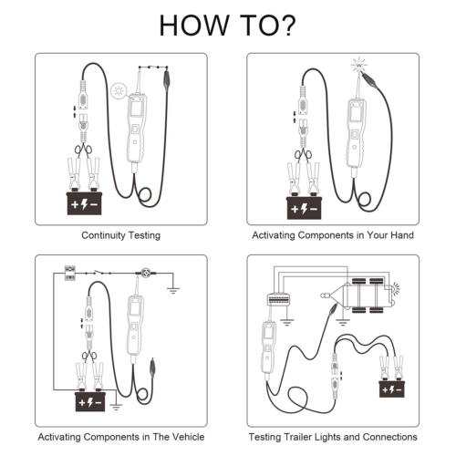 Kzyee KM10 Power Circuit Probe Kit Automotive Circuit Tester with Auto Electr...