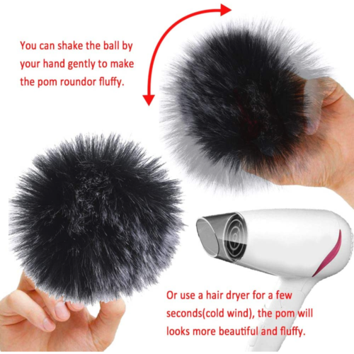 SIQUK 30 Pieces Faux Fur Pom Pom Balls Faux Fox Fur Pom Poms Fluffy Pom Pom w...