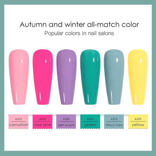 MAYCHAO Gel Nail Polish Set 6 Colors Soak Off UV LED Gel Nail Polish Kit