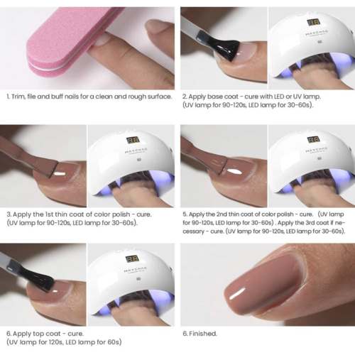 MAYCHAO Gel Nail Polish Set 6 Colors Soak Off UV LED Gel Nail Polish Kit