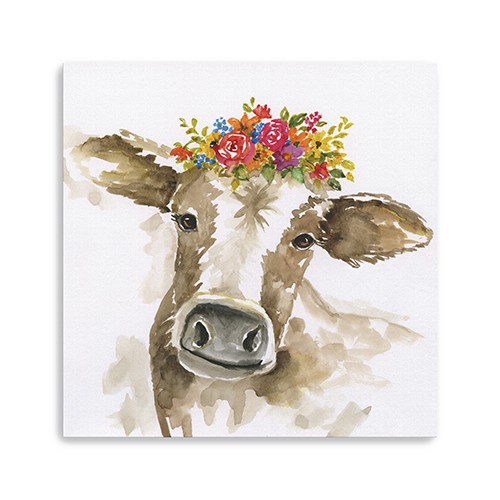 Watercolor Floral Cow Unframed Print Wall Art Best Buy Canada