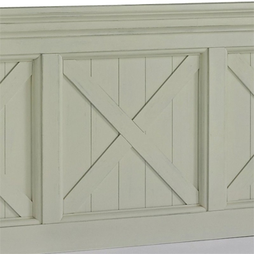 Bowery Hill Traditional Wood King Headboard in Off White