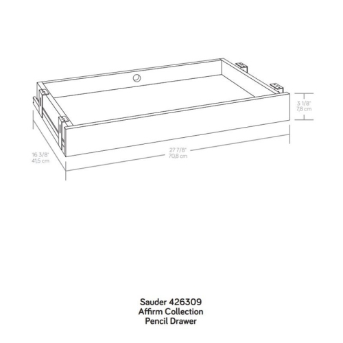 Sauder Affirm Engineered Wood and Metal Under Desk Organizer Drawer in Black