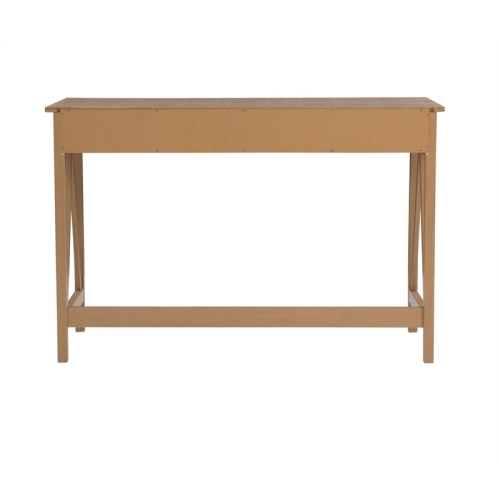 Linon Titian Pine Wood One Drawer Desk in Driftwood Brown