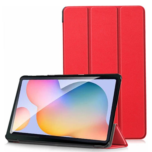 SUPERSHIELD  Samsung Galaxy Tab S6 Lite Case 10.4 P610/p615 Folio Smart Leather Magnetic Stand Case Back Cover In Red