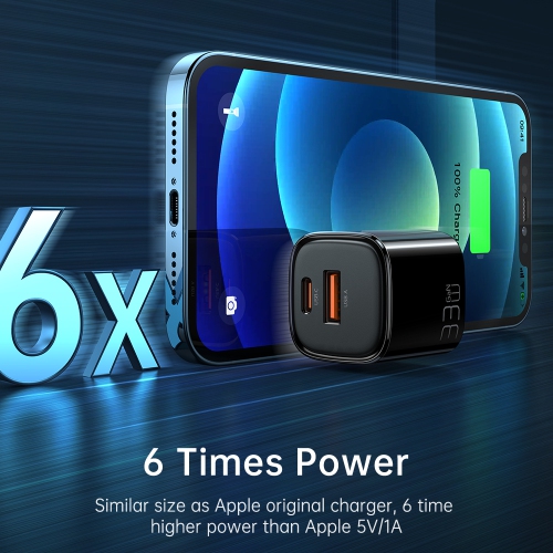 Mcdodo Mini 33W Super Fast PD+QC Dual Port Charger for New iPhone & All phones, 3.0 Fast Charger, USB C Wall Charger PD Charger Compatible Phone 14