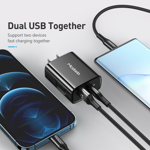 Mcdodo Dual-Port Fast Charger 20W USB-A/B/C Charger for New iPhone& All phones, 3.0 Fast Charger, USB C Wall Charger PD Charger Compatible Phone 14
