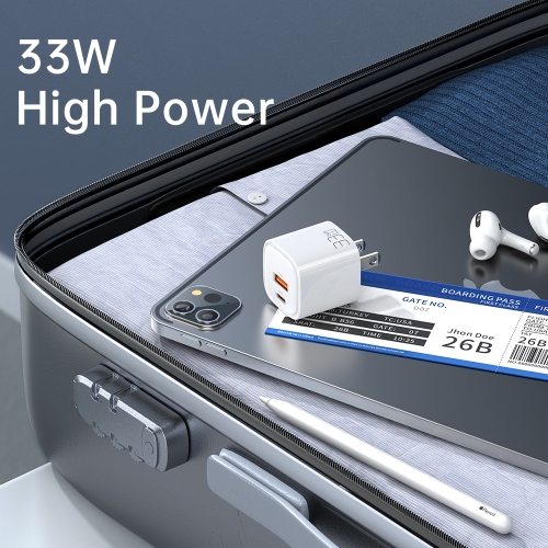 Mcdodo Mini 33W Super Fast PD+QC Dual Port Charger for New iPhone & All phones, 3.0 Fast Charger, USB C Wall Charger PD Charger Compatible Phone 14