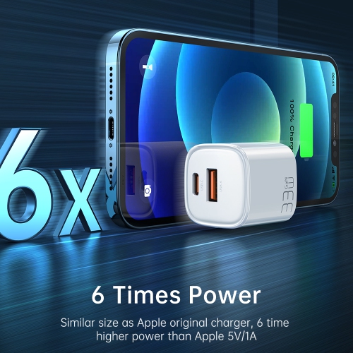 Mcdodo Mini 33W Super Fast PD+QC Dual Port Charger for New iPhone & All phones, 3.0 Fast Charger, USB C Wall Charger PD Charger Compatible Phone 14
