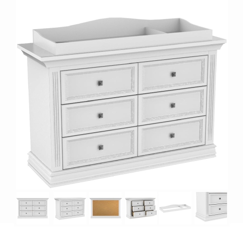 Office drawer 6 Double - Helena - White