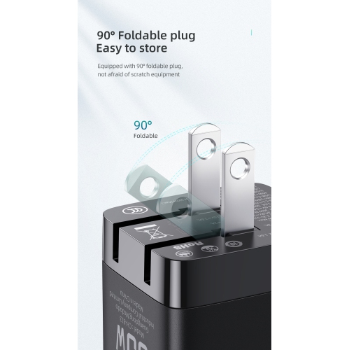 Mcdodo Mini GaN 65W Super Fast PD+QC Dual Port Charger for New iPhone & All phones, 3.0 Fast Charger, USB C Wall Charger PD Charger for iPhone 14 Pro