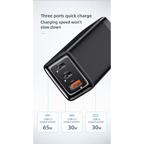 Mcdodo Mini GaN 65W Super Fast PD+QC Dual Port Charger for New iPhone & All phones, 3.0 Fast Charger, USB C Wall Charger PD Charger for iPhone 14 Pro