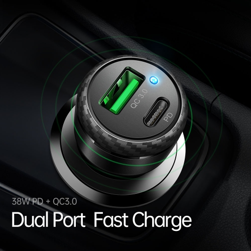 Chargeur rapide pour l'auto à deux ports USB-C 3A W 20&nbsp;W PD Fast de Mcdodo Adaptateur de chargement rapide double USB PD Quick charge pour iPhon