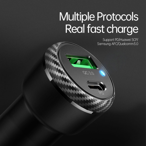 Mcdodo 20W PD Fast Dual-Port Car Charger USB C 3A Fast Charging Car Adapter Dual USB PD Quick Charge for iPhone 14, 13 Pro Max, Galaxy Note 21 Ultra