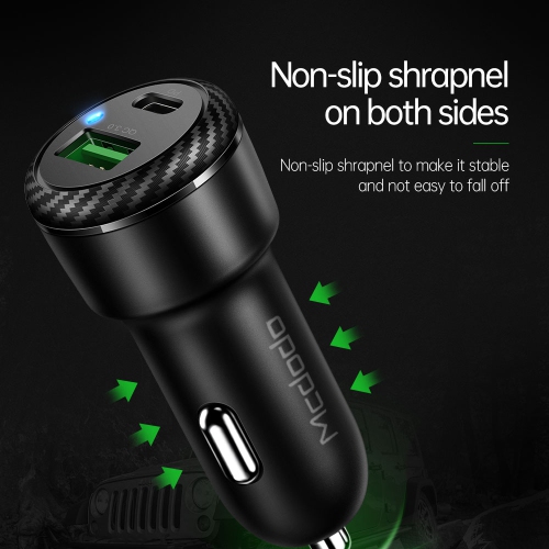 Mcdodo 20W PD Fast Dual-Port Car Charger USB C 3A Fast Charging Car Adapter Dual USB PD Quick Charge for iPhone 14, 13 Pro Max, Galaxy Note 21 Ultra