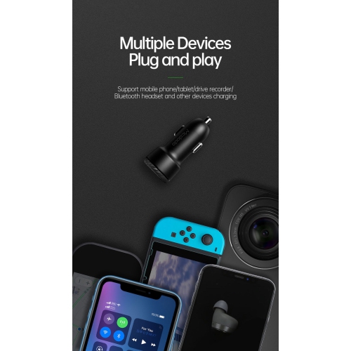 Mcdodo 20W PD Fast Dual-Port Car Charger USB C 3A Fast Charging Car Adapter Dual USB PD Quick Charge for iPhone 14, 13 Pro Max, Galaxy Note 21 Ultra