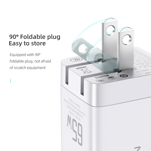 Mini GAN chargeur 65 W super rapide PD + QC de Mcdodo pour nouveau iPhone et tous les téléphones, chargeur rapide de 3,0 W, chargeur mural USB-C