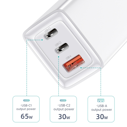 Mini GAN chargeur 65 W super rapide PD + QC de Mcdodo pour nouveau iPhone et tous les téléphones, chargeur rapide de 3,0 W, chargeur mural USB-C