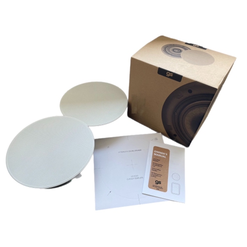 Haut-parleurs de plafond GS de 8 po, treillis blanc, par paire, impédance de 4 Ω, taille de l’unité : 8.0 po