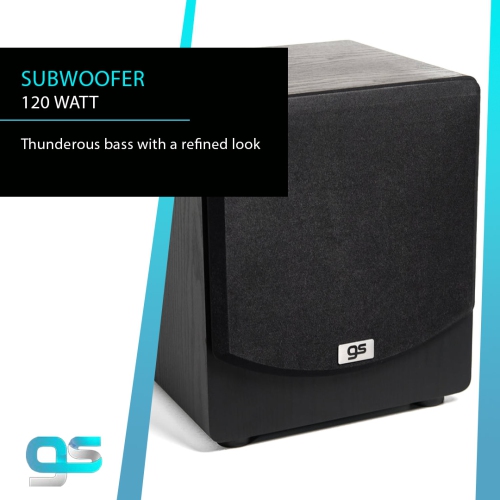 GS 10" Subwoofer, Black colour, 4Ω Impedance, 110-240V input, unit size:350*350mm*365mm