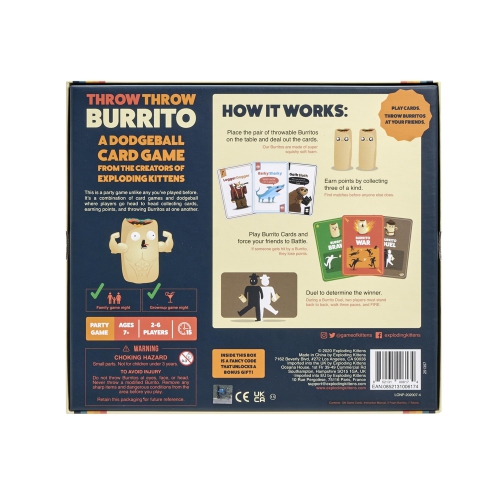 Exploding Kittens LLC Throw Throw Burrito 2-6 players, ages 7+, 15 minutes