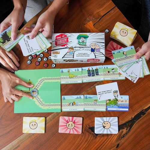 Skybound Games Trial by Trolley 3-13 players, ages 14+, 15+ minutes