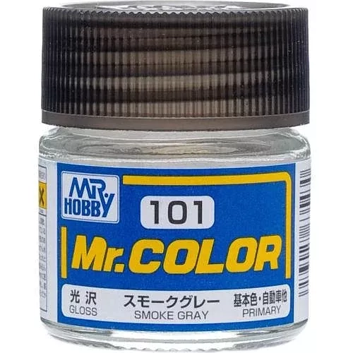 MR. HOBBY  Mr. Color 101 - Smoke (Gloss/primary) (C101) 10Ml Gloss Lacquer Paint In Gray