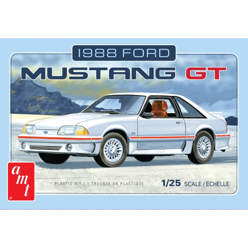 ALUMINUM MODEL TOYS  1988 Ford Mustang Gt (Amt1216) 1:25 Scale Car Plastic Model Kit