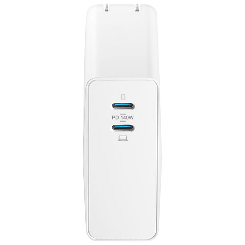 Insignia 140W 2-Port USB-C Wall Charger with 2.4m (8 ft.) USB-C Cable (NS-PW3X4C2W22B-C) - Only at Best Buy