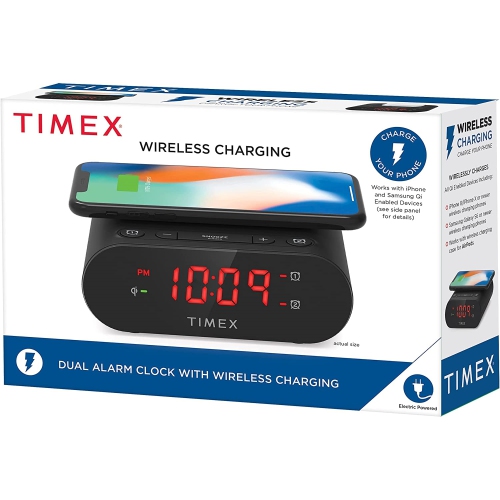Timex TW300 Wireless Dual Charging Alarm Clock w/ Large LED Display