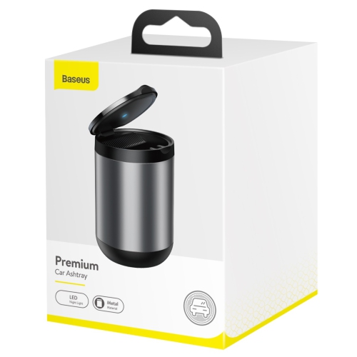 Baseus Premium Smokeless Car Cigarette Ashtray Safe Flame Fire Resistance Material - Dark Grey