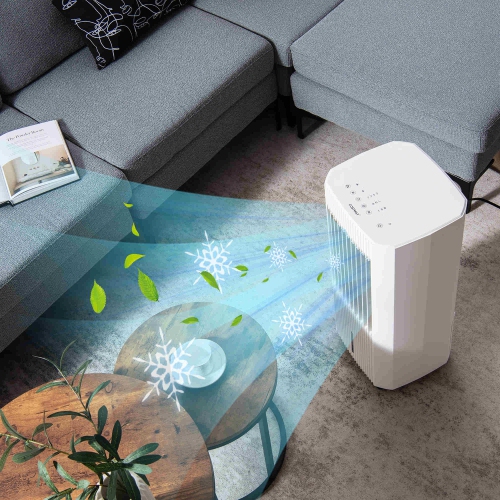 Rafraîchisseur d'air par évaporation 3 en 1 de marque Costway avec humidificateur et ventilateur portable à roulettes