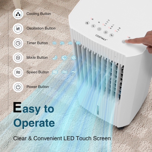 Rafraîchisseur d'air par évaporation 3 en 1 de marque Costway avec humidificateur et ventilateur portable à roulettes