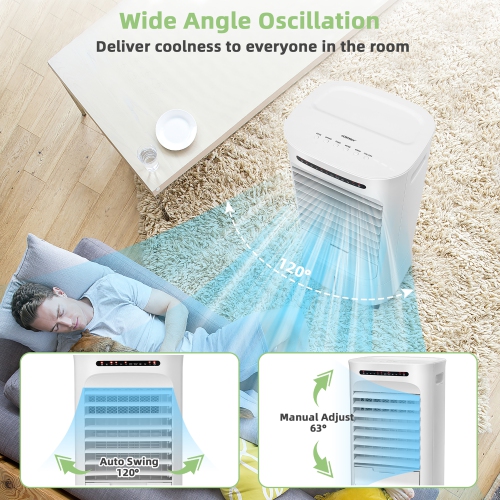 Rafraîchisseur d'air par évaporation 4 en 1 de marque Costway humidificateur portable avec minuterie, 3 modes et vitesses