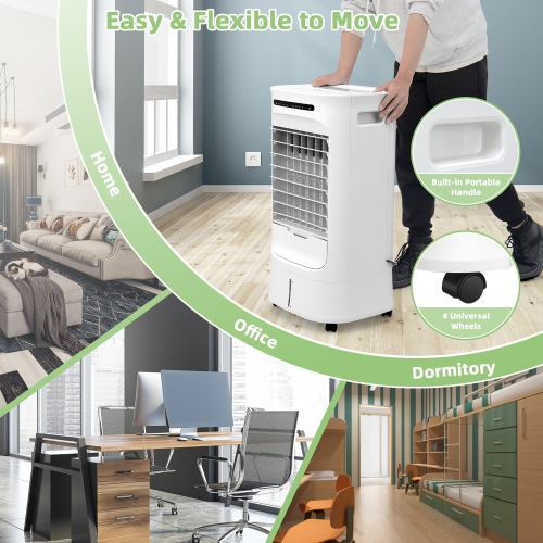 Rafraîchisseur d'air par évaporation 4 en 1 de marque Costway humidificateur portable avec minuterie, 3 modes et vitesses