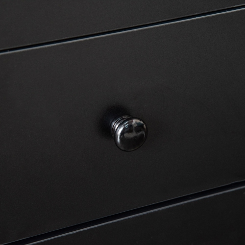 HOMCOM Computer Desk with Drawers, Home Office Desk with Keyboard Tray and Open Shelves, Modern Writing Workstation for Study, Bedroom, Black