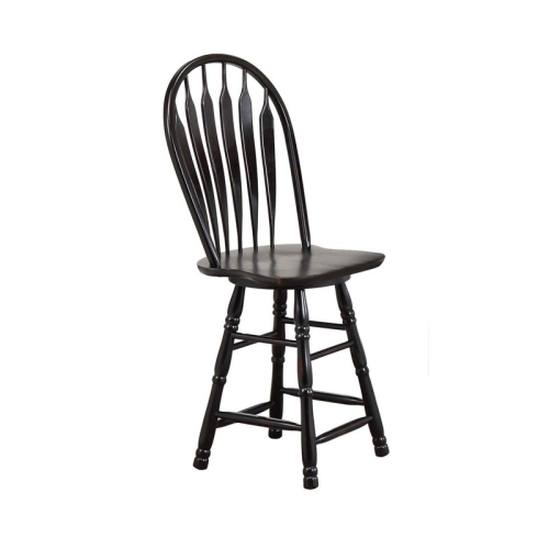 Sunset Trading Black Cherry Selections 3PC 42" Round Wood Pub Table Set in Black