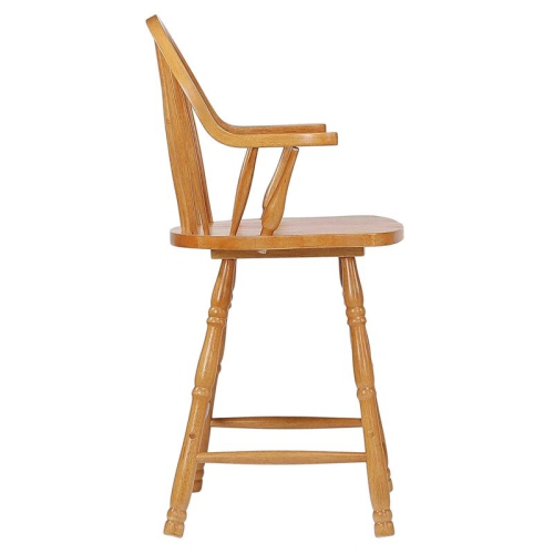 Sunset Trading Oak Selections 24" Windsor Wood Barstools/Arms in Oak
