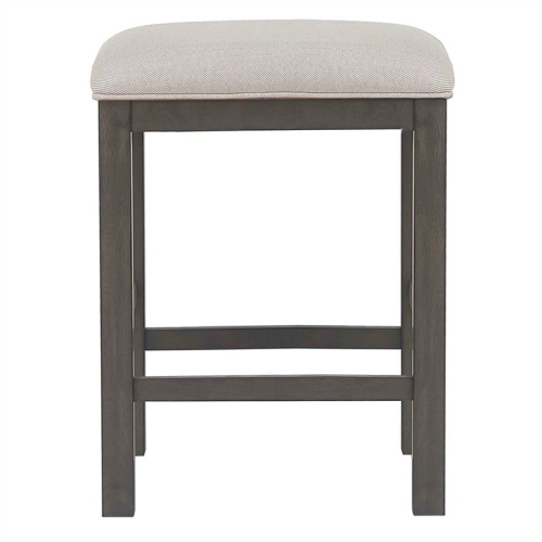 Sunset Trading Shades of Gray 18" Backless Upholstered Wood Barstool in Gray
