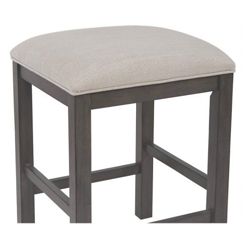 Sunset Trading Shades of Gray 18" Backless Upholstered Wood Barstool in Gray