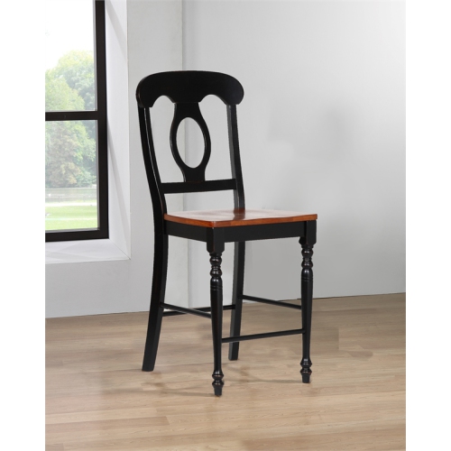 Sunset Trading Black Cherry Selections Wood Barstools in Black