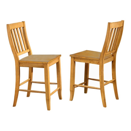 SUNSET TRADING  Oak Selections 24" Wood School House Barstools In Oak (Set Of 2)